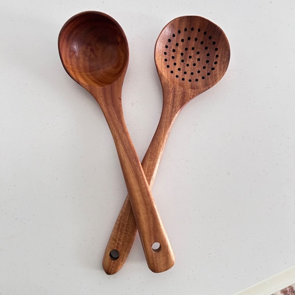 Wooden Kitchen Utensils Set, Cooking Utensils Nonstick Hard Wooden - Picture 2 of 9